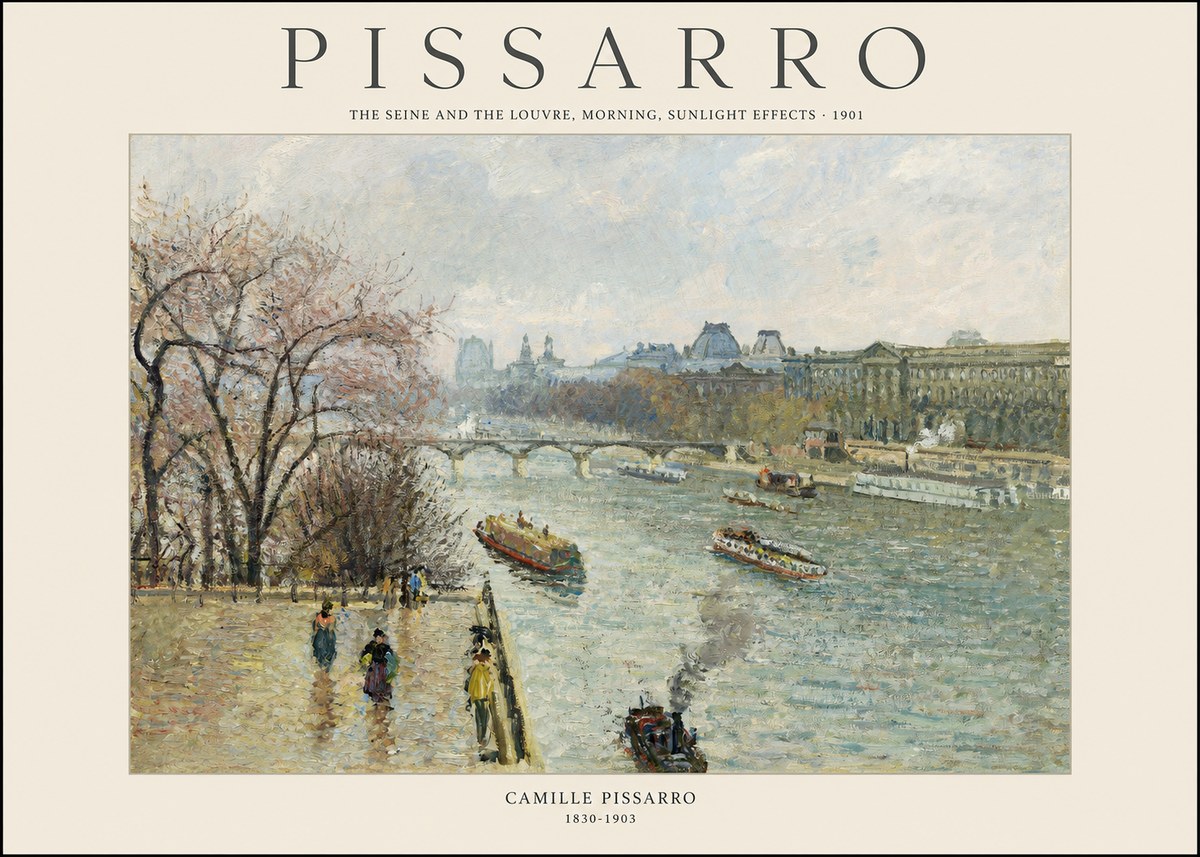 Pissarro The Seine and the Louvre, Morning, Sunlight Effects - 1901 No1 - Juliste