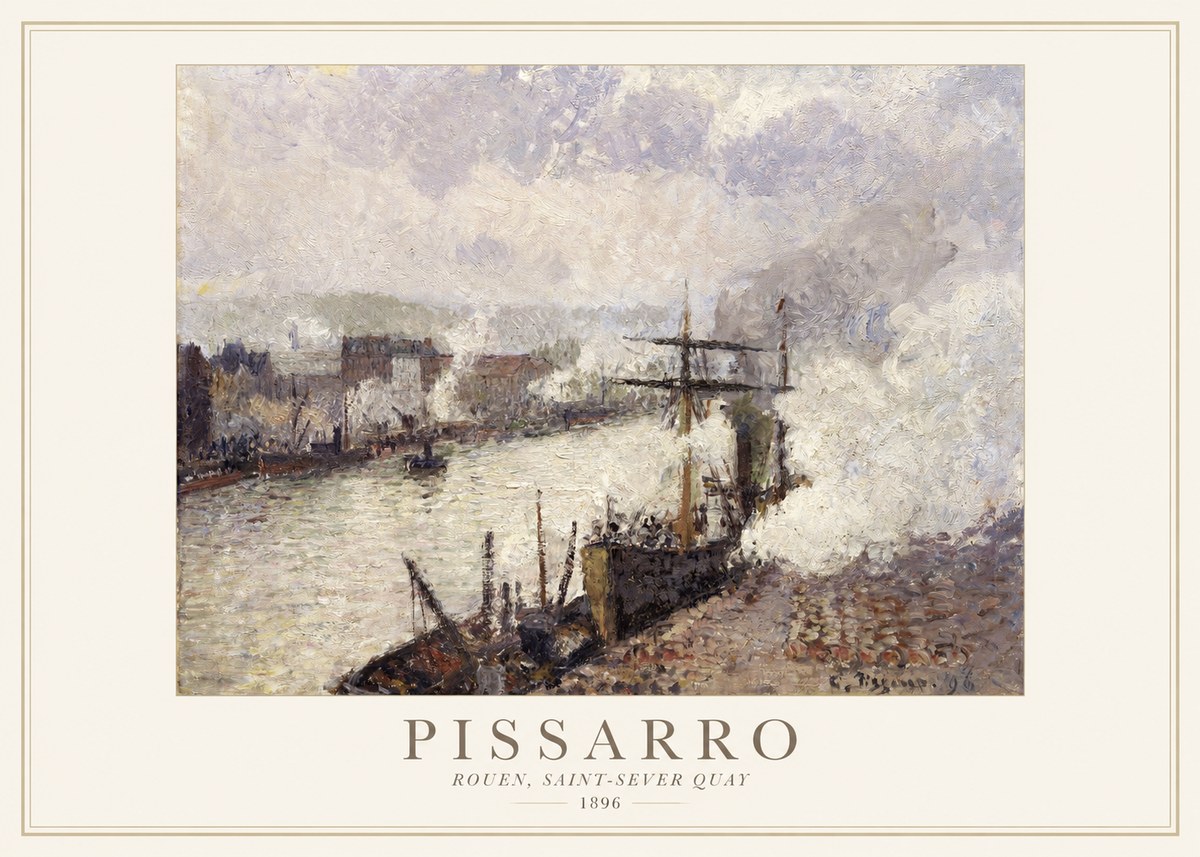 Pissarro Rouen, Saint-sever Quay No1 - Juliste