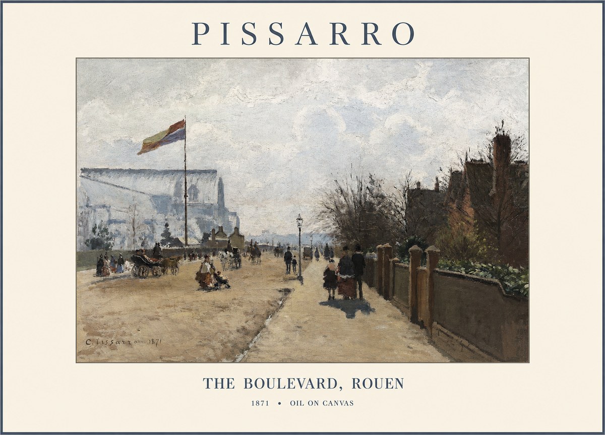 Pissarro The Boulevard, Rouen No1 - Juliste