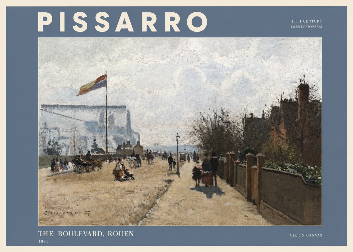 Pissarro The Boulevard, Rouen No2 - Juliste