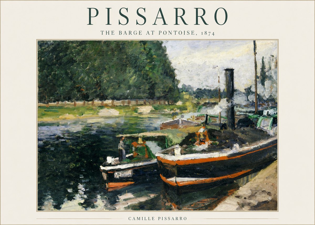 Pissarro The Barge at Pontoise, 1874 No1 - Juliste