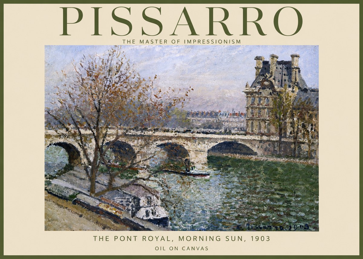Pissarro The Pont Royal and the Louvre. Morning, 1903 No2 - Juliste