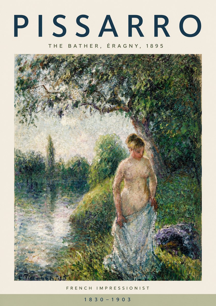 Pissarro The Bather, Pontoise No2 - Juliste