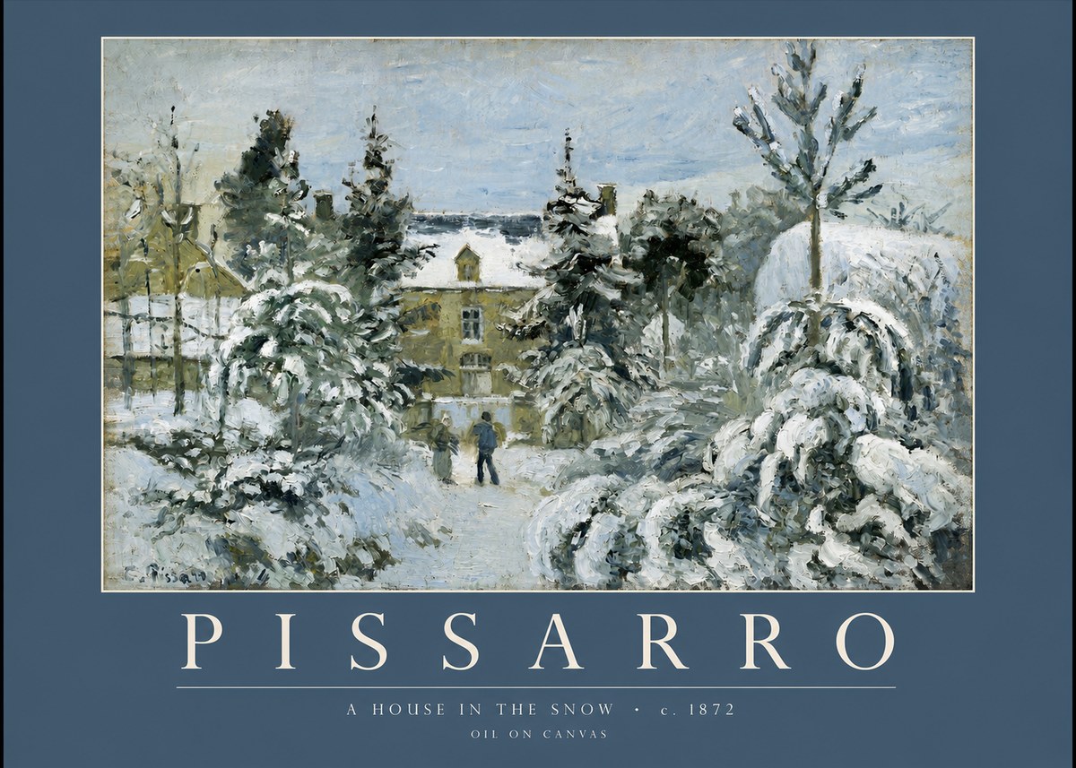 Pissarro The Entrance to the Village, Winter No2 - Juliste