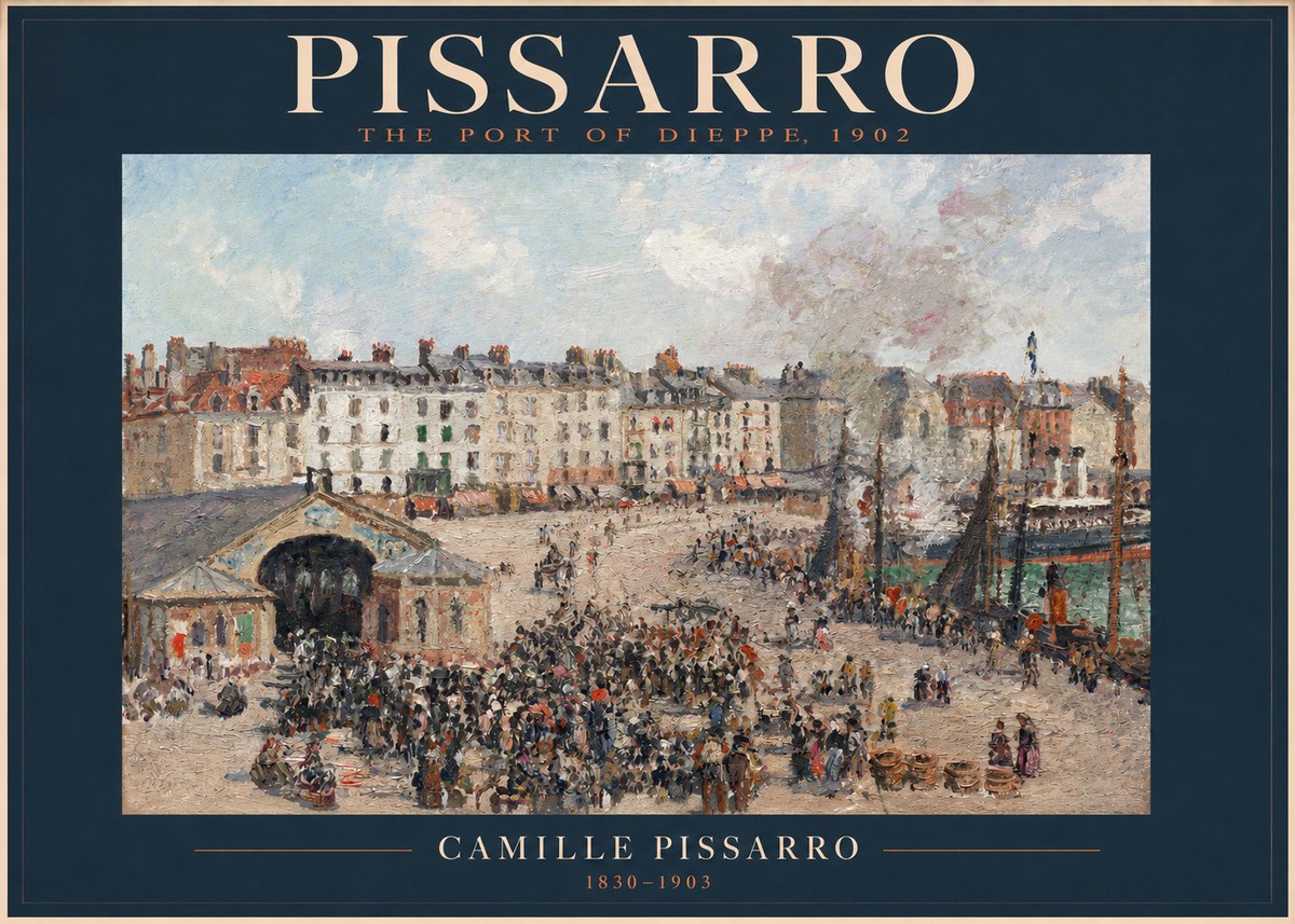 Pissarro Dieppe, the Fish Market No2 - Juliste