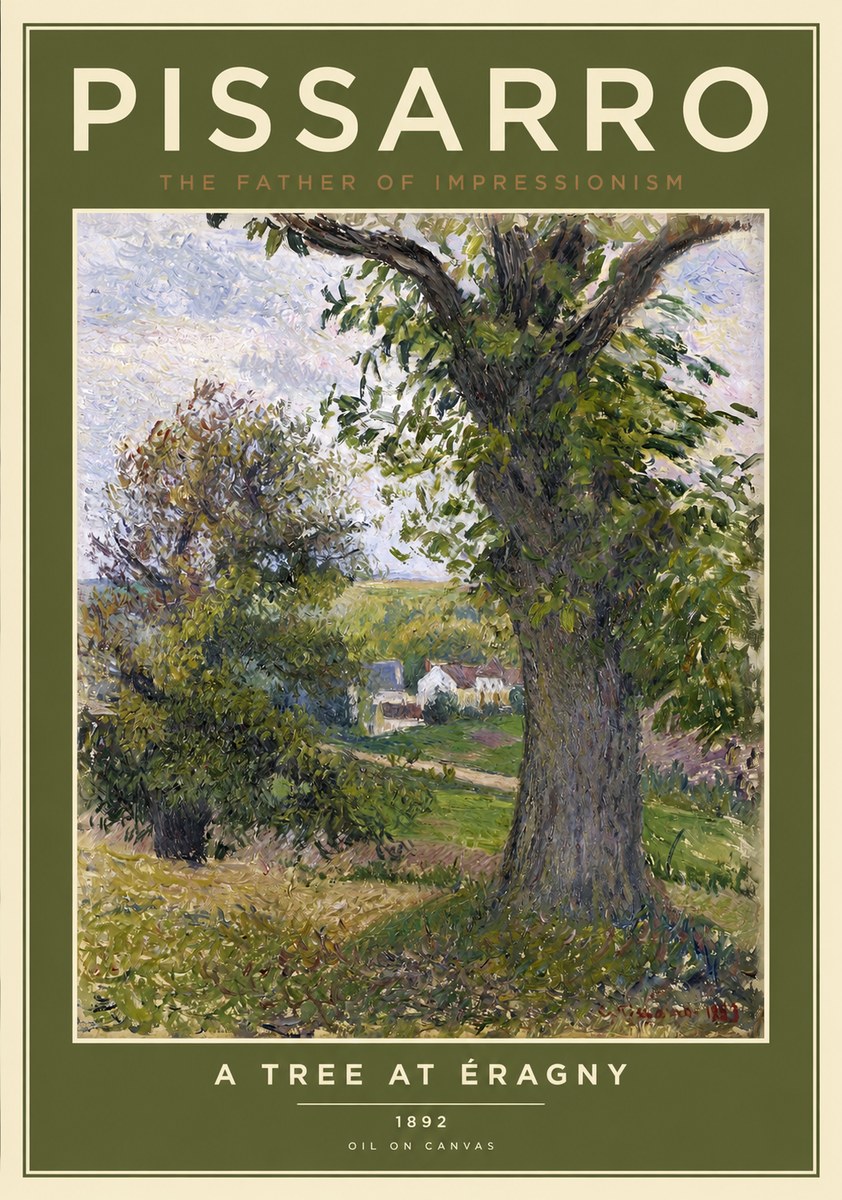 Pissarro The Oak at Éragny No2 - Juliste