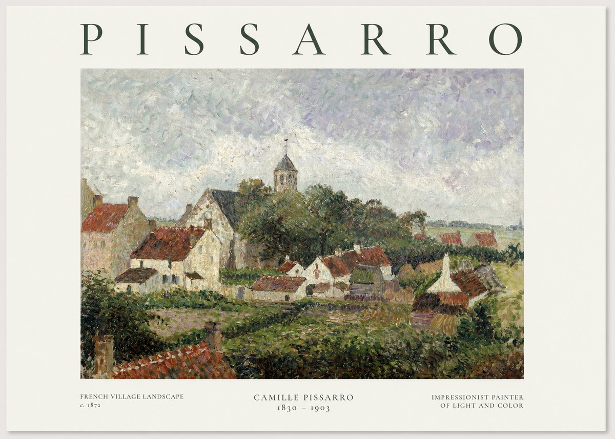 Pissarro French Village Landscape No1 - Juliste