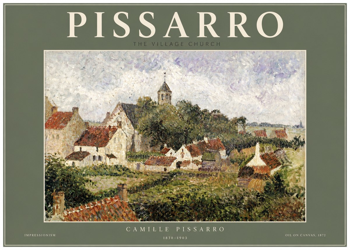 Pissarro French Village Landscape No3 - Juliste