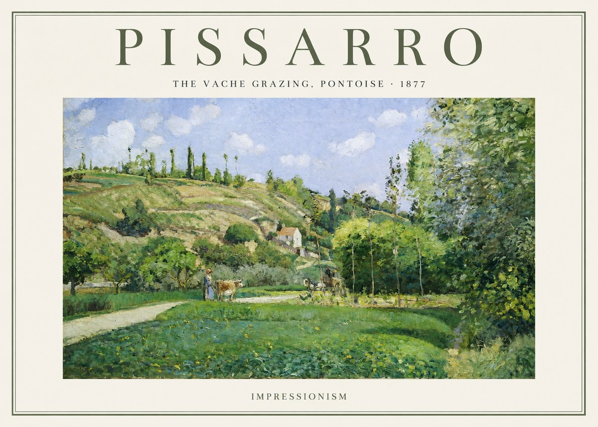 Pissarro The Vache Grazing, Pontoise · 1877 No1 - Juliste
