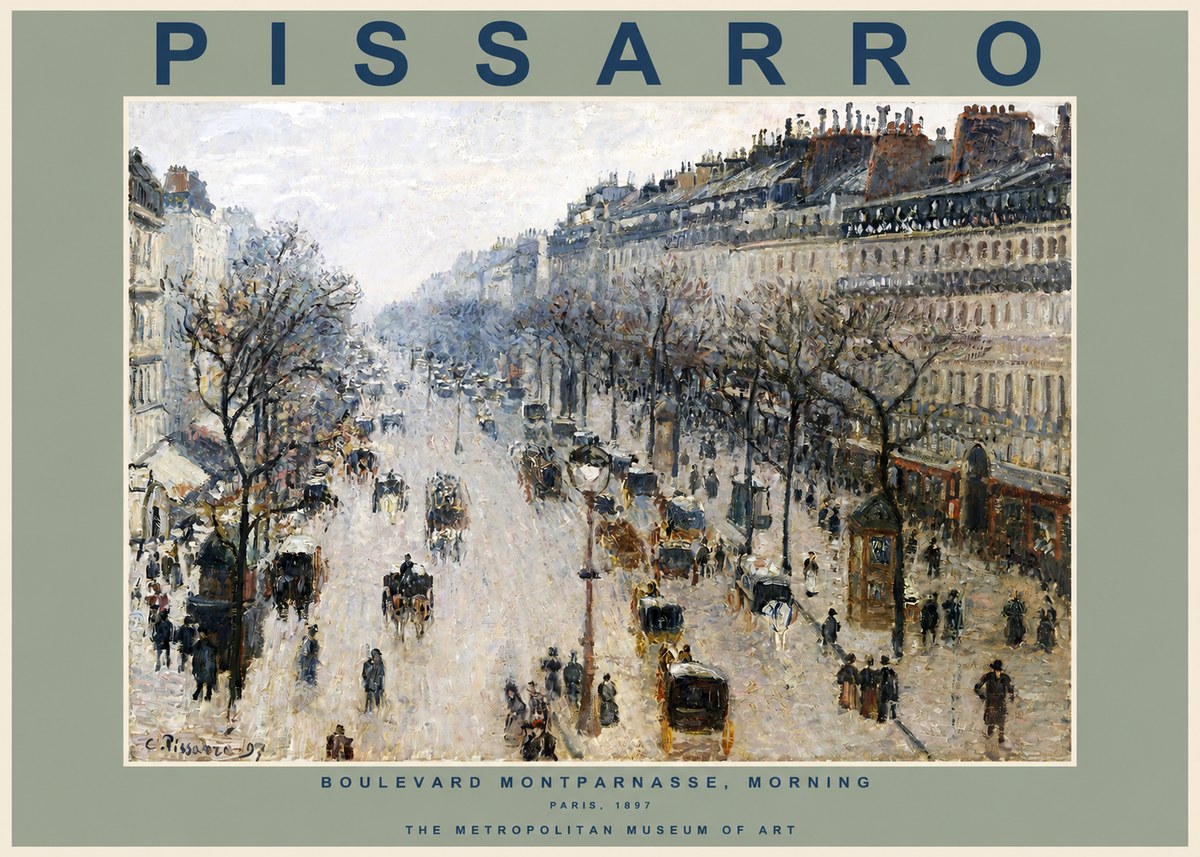 Pissarro Boulevard Montparnasse, Morning No2 - Juliste