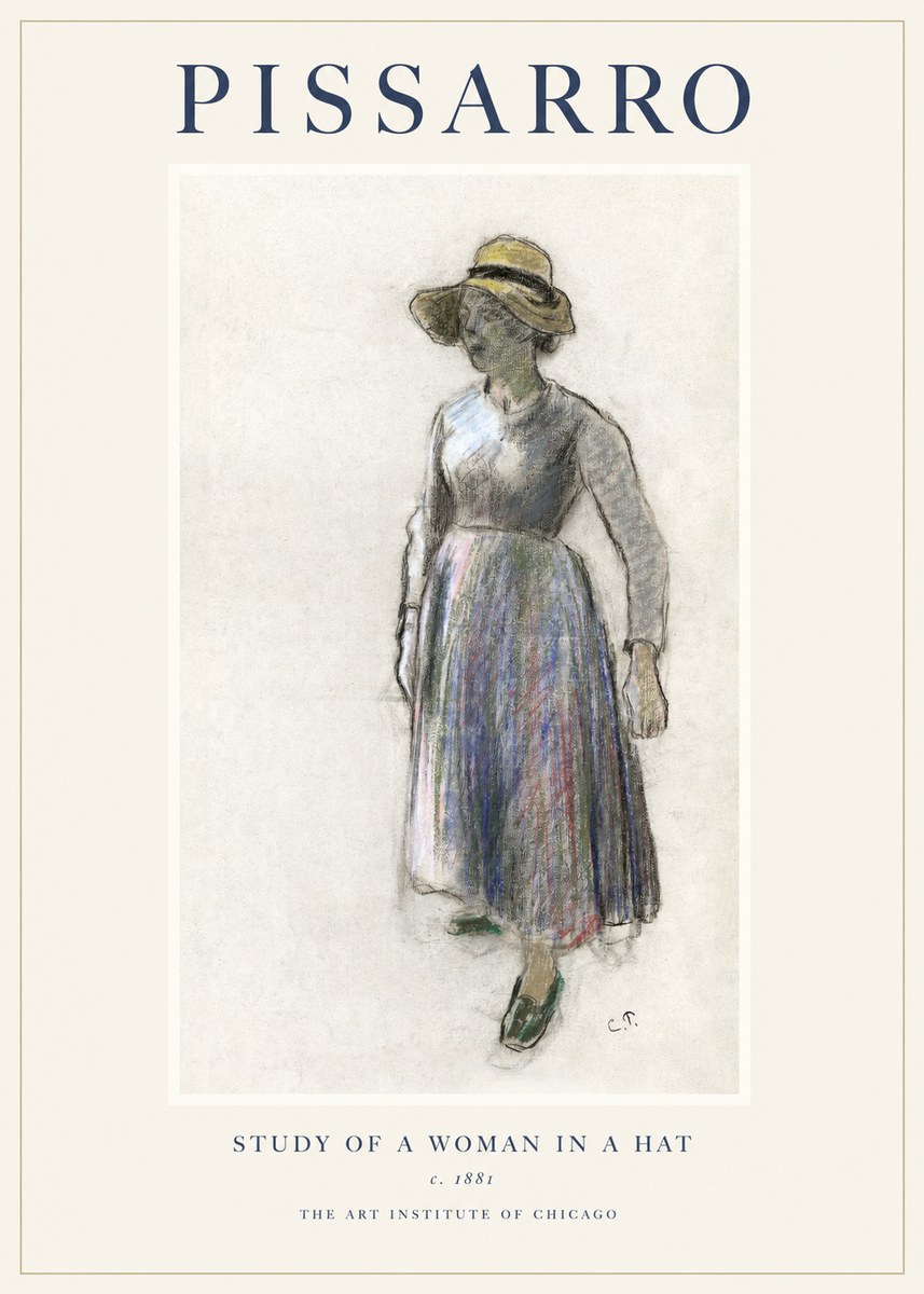 Pissarro Study of a Woman in a Hat No1 - Juliste