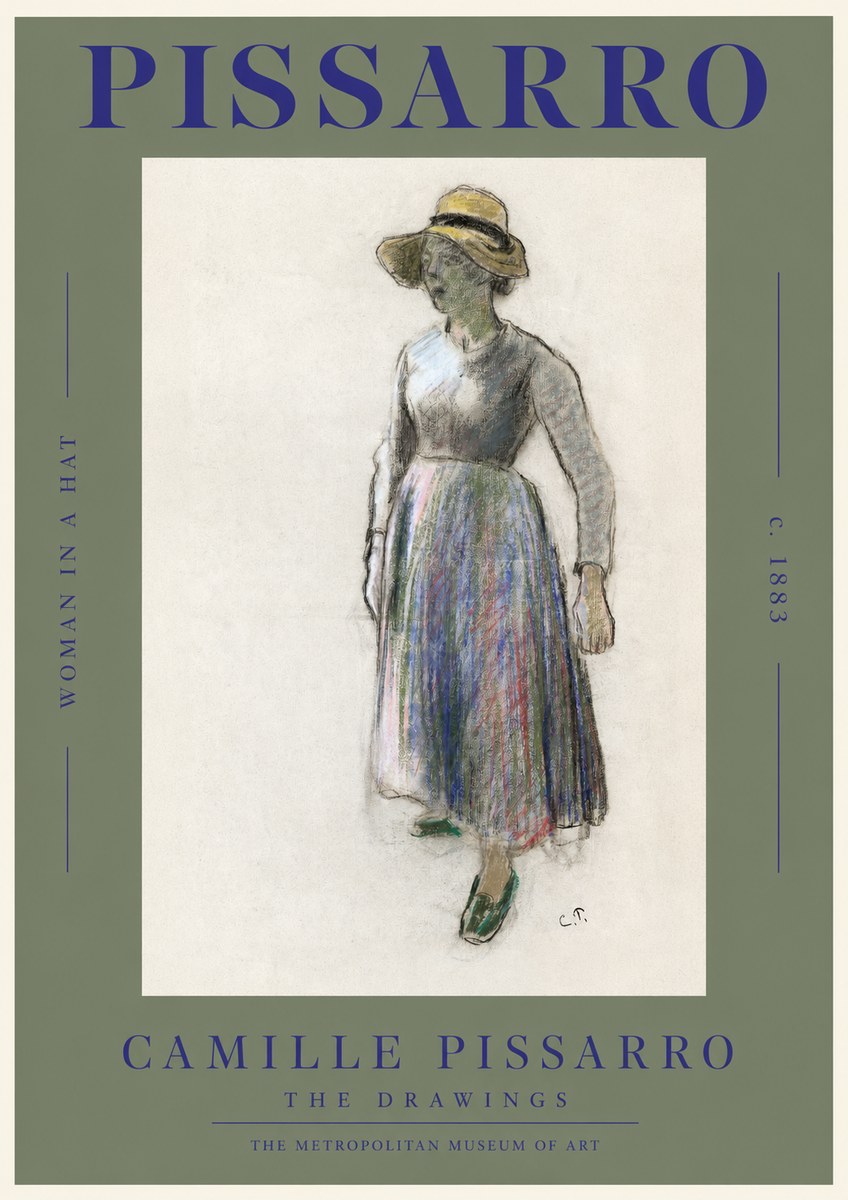 Pissarro Study of a Woman in a Hat No2 - Juliste