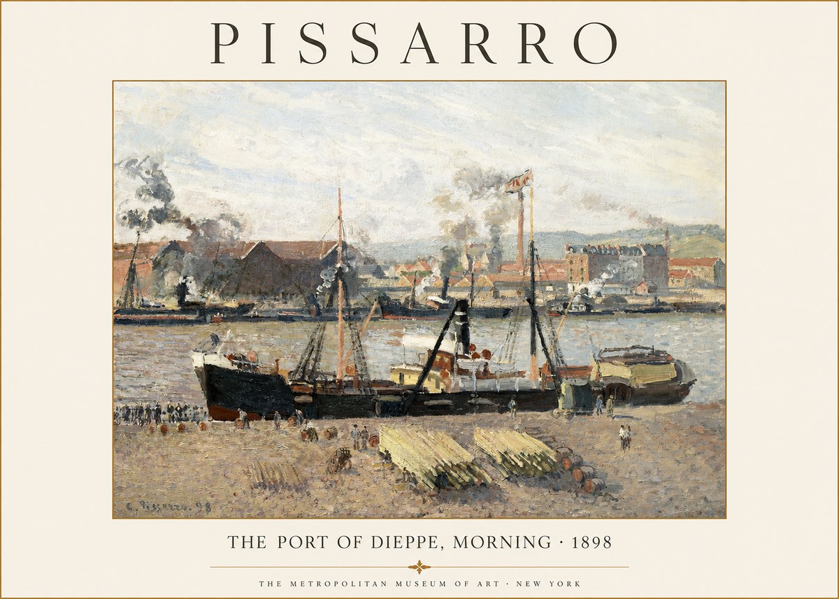 Pissarro The Port of Dieppe, Morning · 1898 No1 - Juliste
