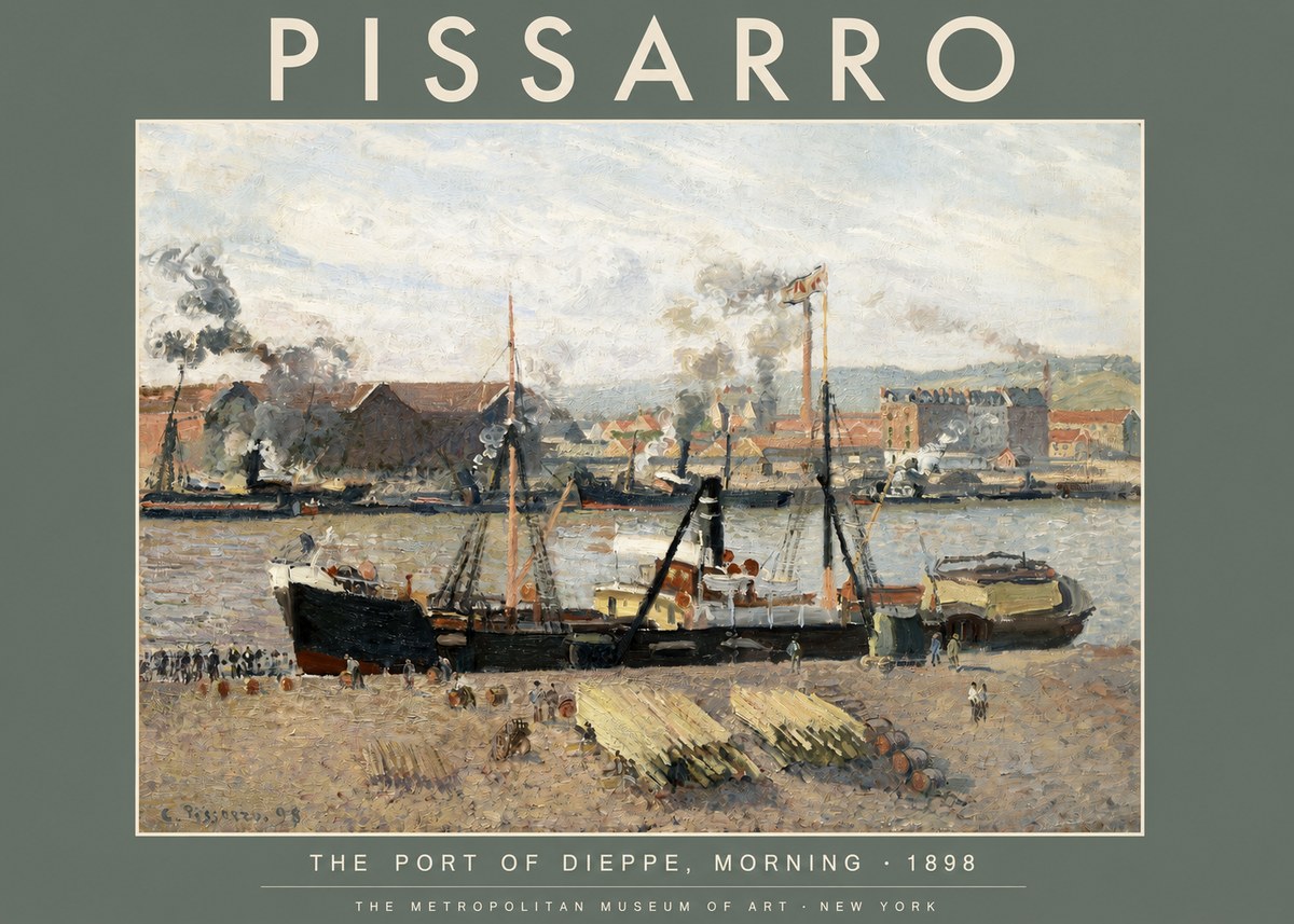Pissarro The Port of Dieppe, Morning · 1898 No2 - Juliste