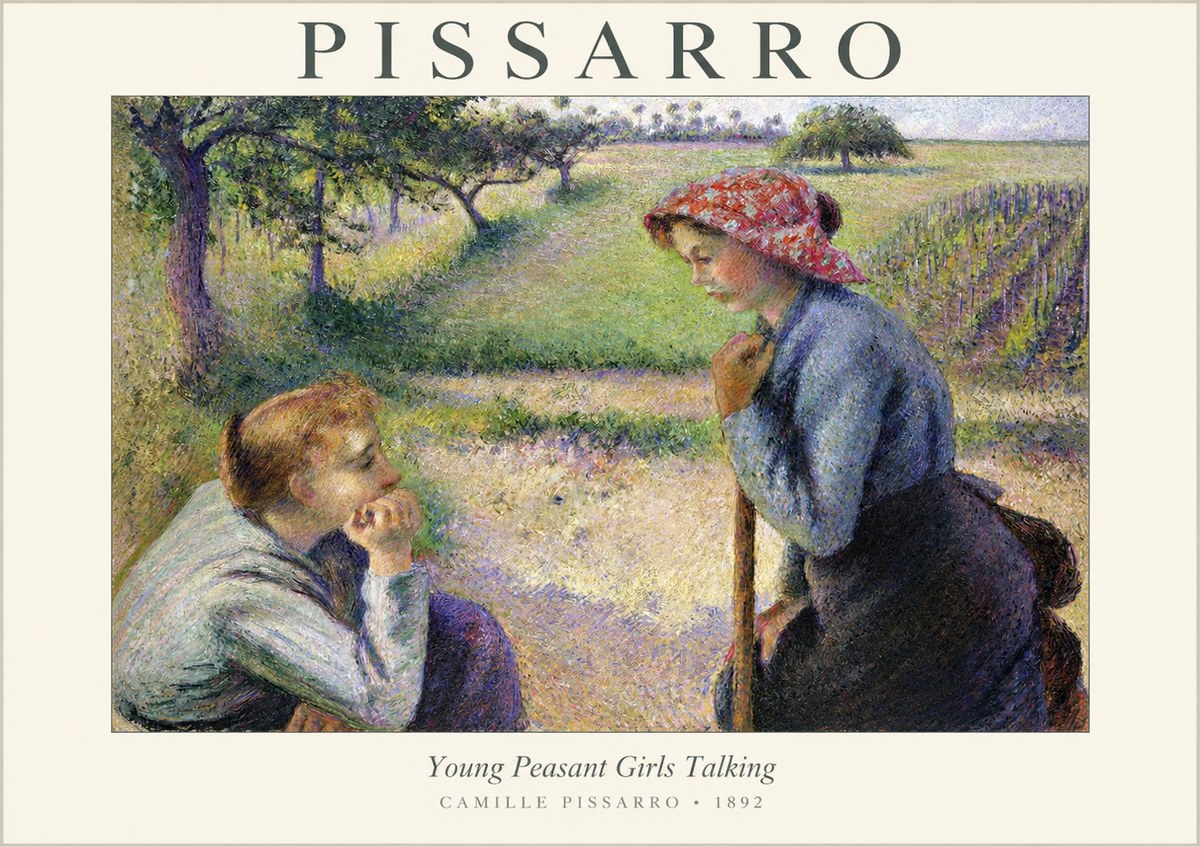 Pissarro Young Peasant Girls Talking No1 - Juliste
