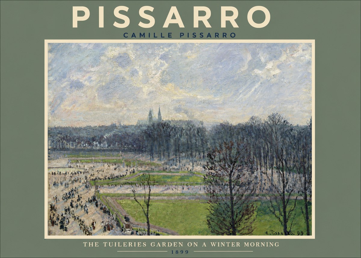 Pissarro The Tuileries Gardens, Cloudy Weather No2 - Juliste