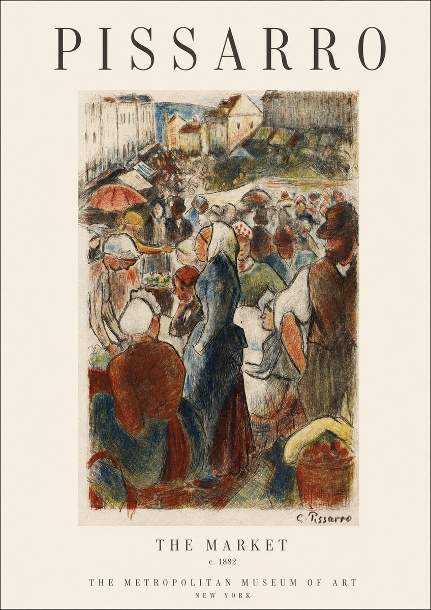 Pissarro The Market II No1 - Juliste