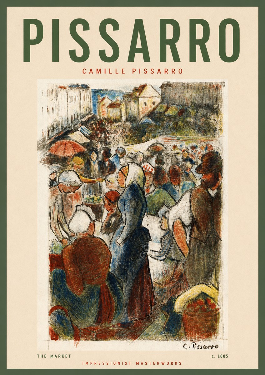 Pissarro The Market No2 - Juliste