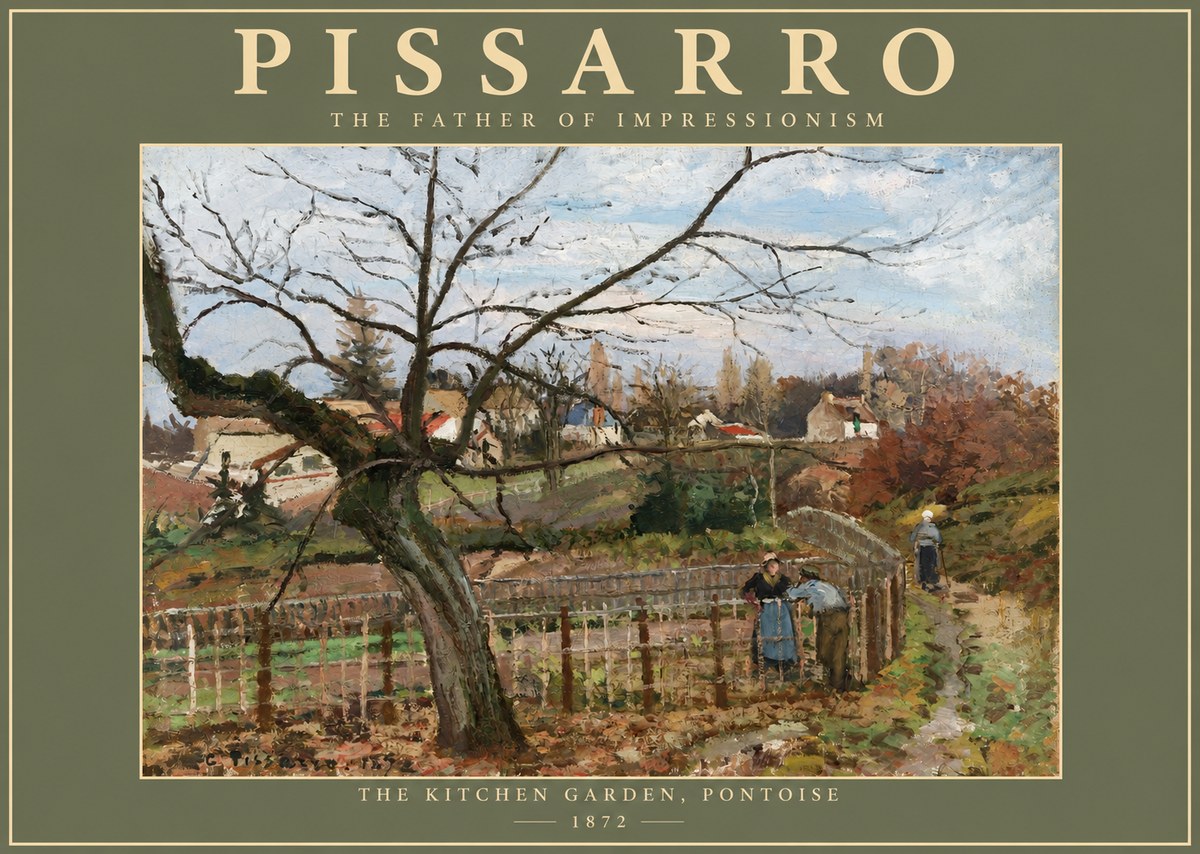 Pissarro The Kitchen Garden, Pontoise No2 - Juliste