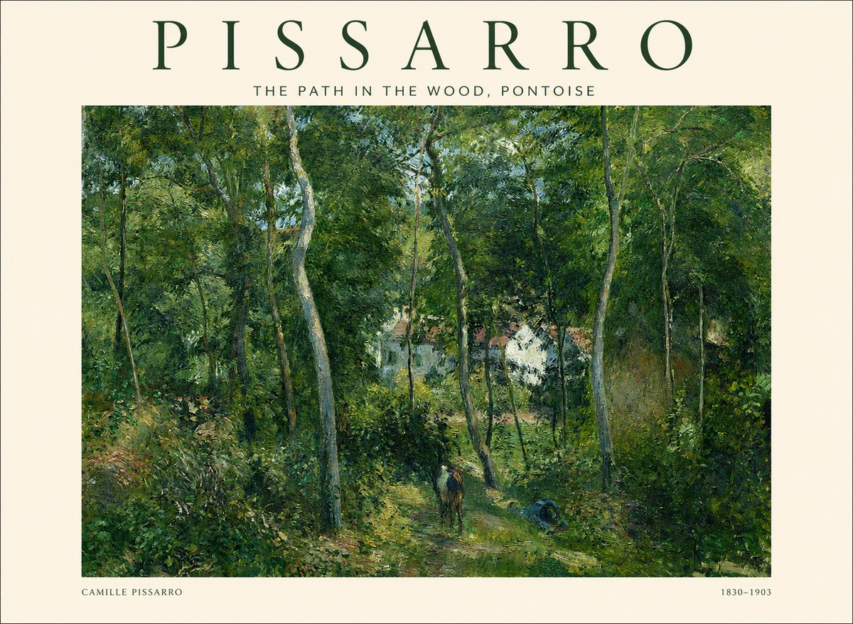 Pissarro The Path in the Wood, Pontoise No1 - Juliste