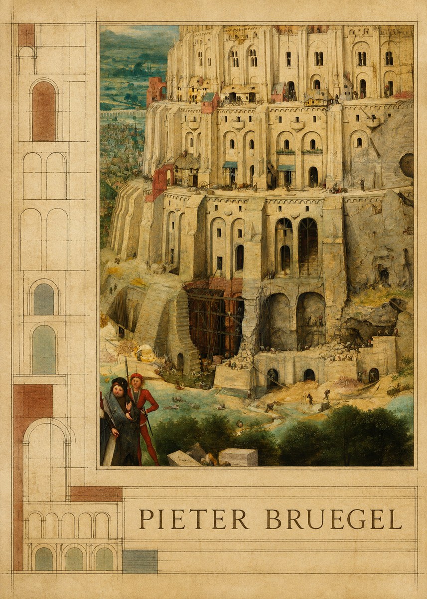Pieter Bruegel The Tower of Babel IV No3 - Juliste