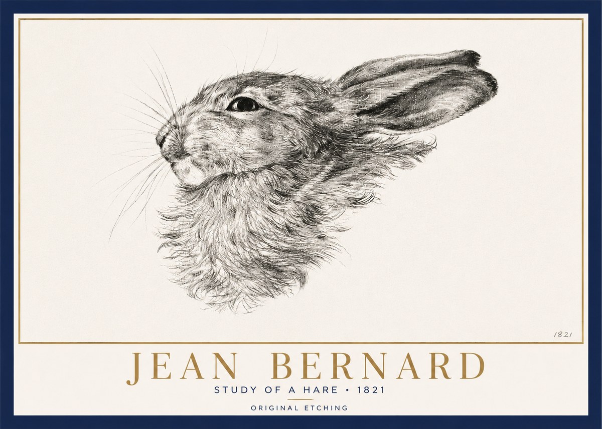 Jean Bernard Study of a Hare No3 - Juliste