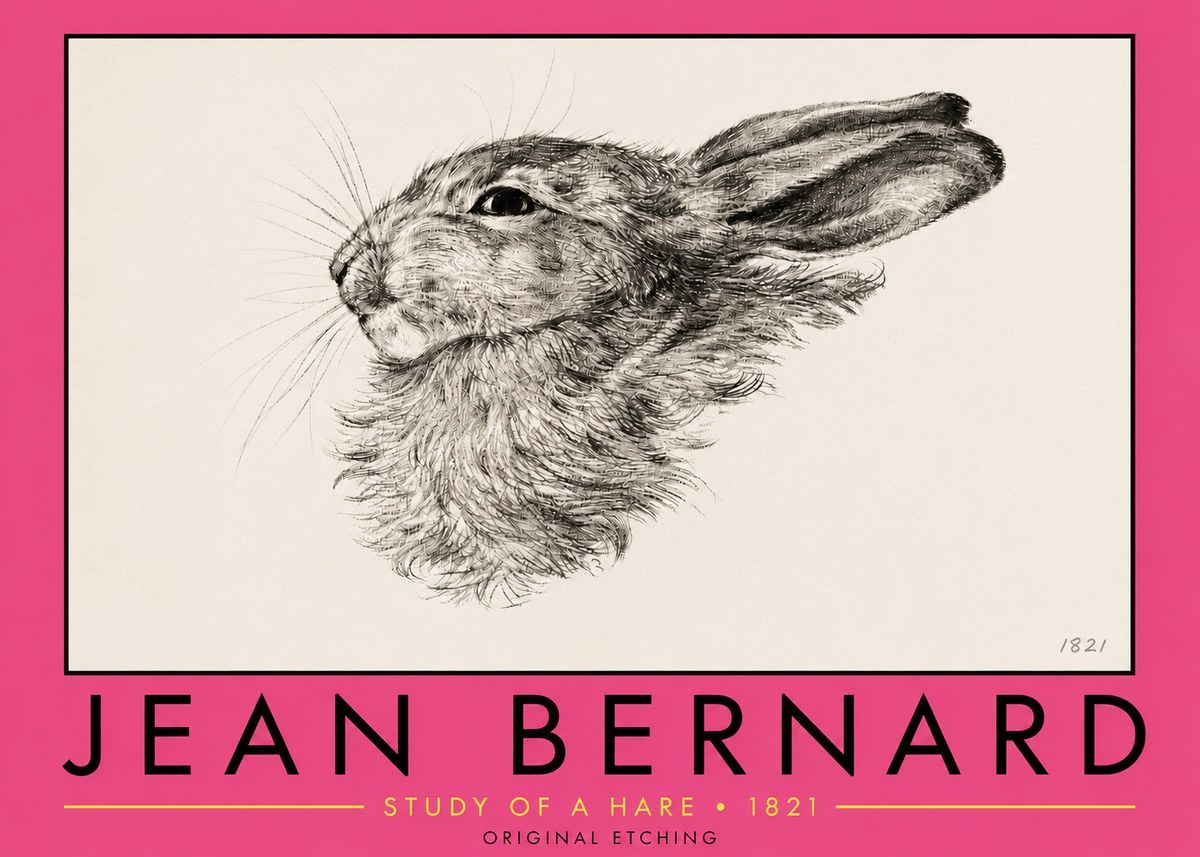 Jean Bernard Study of a Hare No5 - Juliste