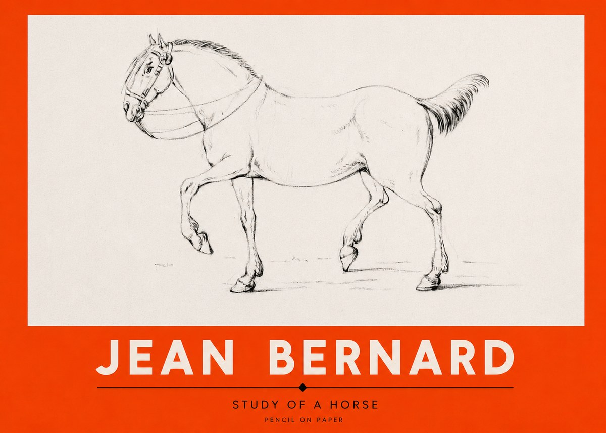 Jean Bernard Study of a Horse XVI No2 - Juliste