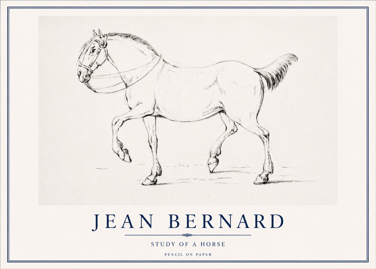 Jean Bernard Study of a Horse XVI No3 - Juliste