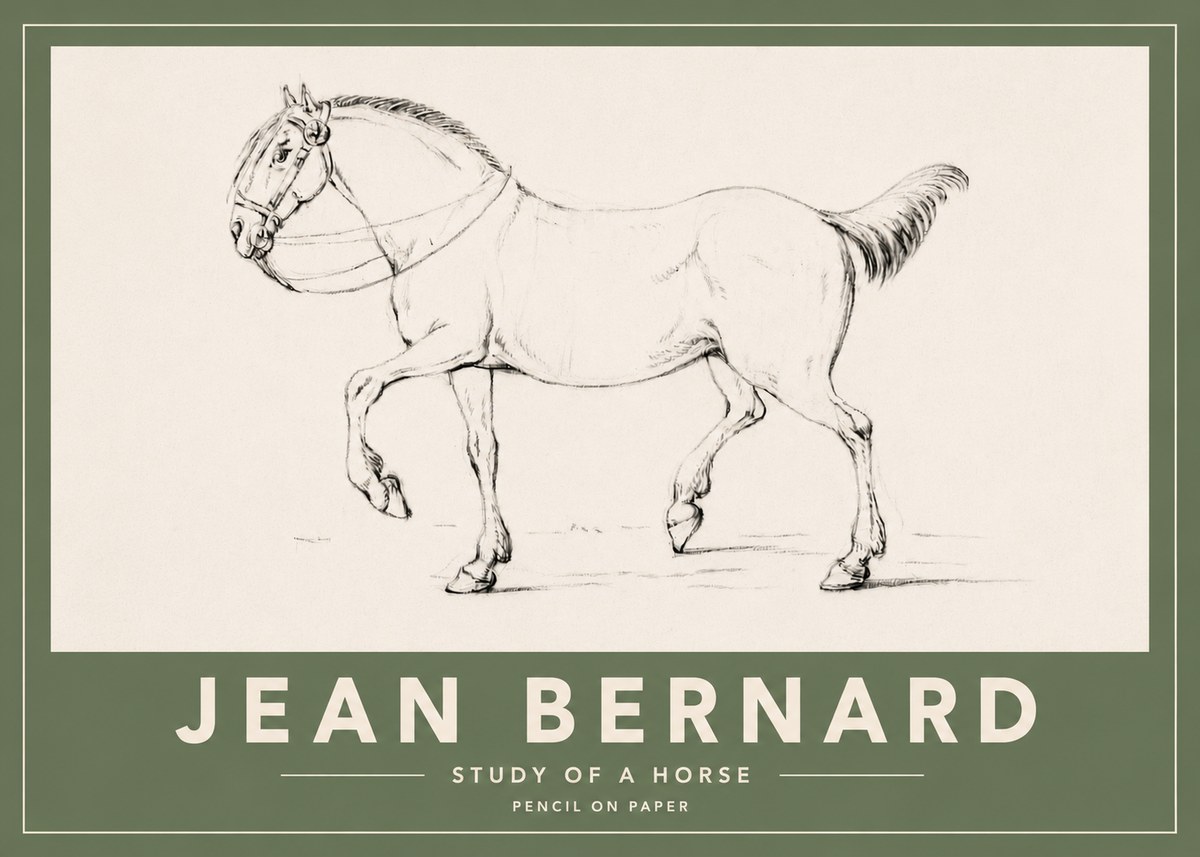 Jean Bernard Study of a Horse XVI No4 - Juliste