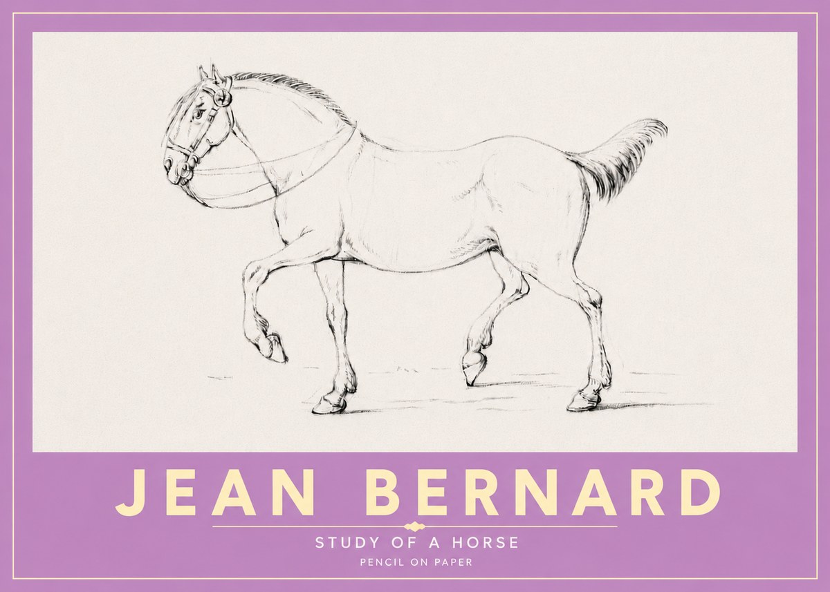 Jean Bernard Study of a Horse XVI No5 - Juliste