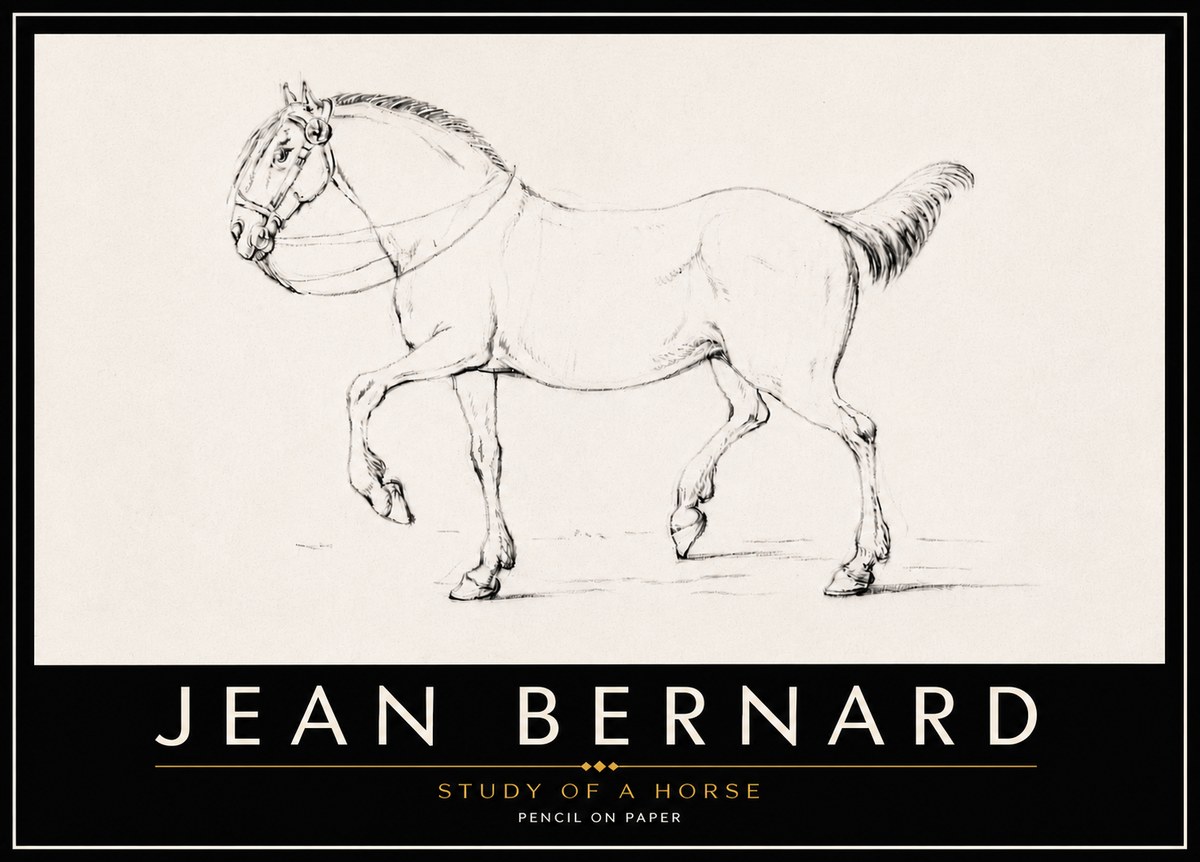 Jean Bernard Study of a Horse XVI No6 - Juliste