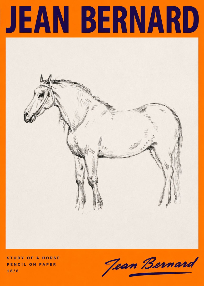 Jean Bernard Study of a Horse XVII No2 - Juliste