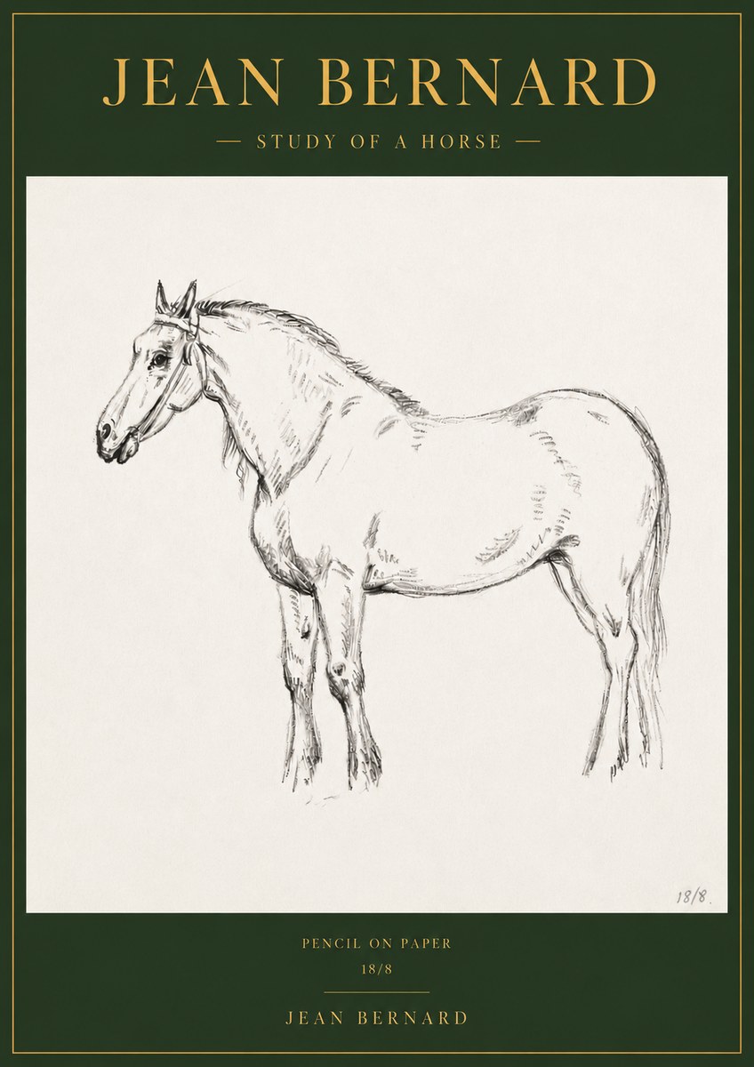 Jean Bernard Study of a Horse XVII No3 - Juliste