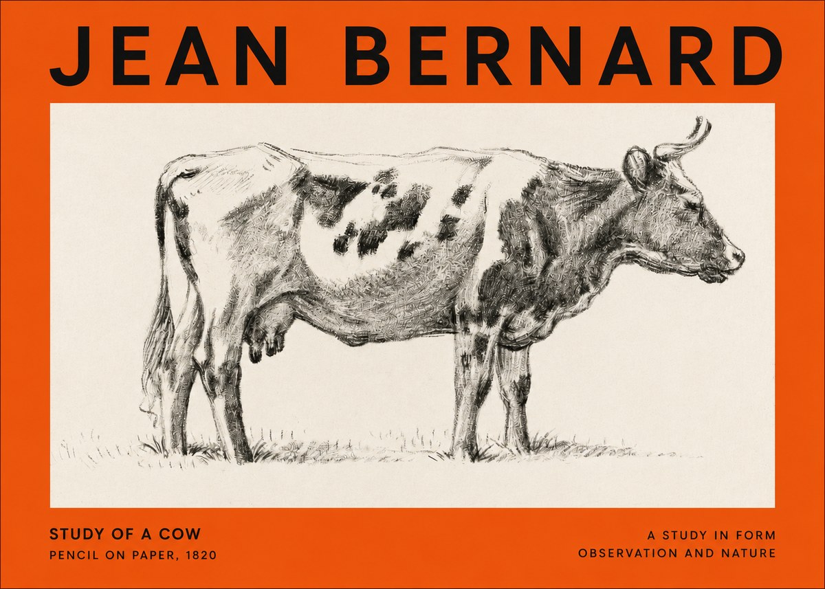 Jean Bernard Study of a Cow XX No3 - Juliste