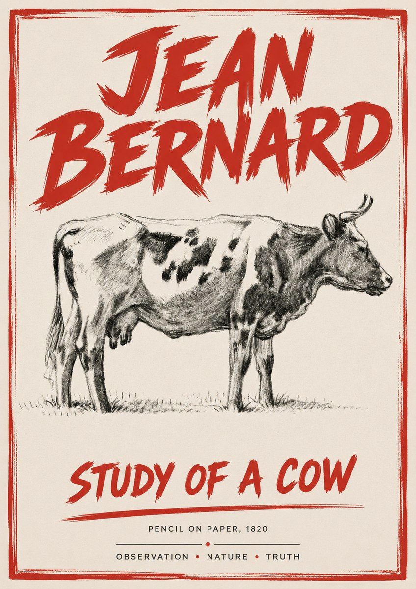 Jean Bernard Study of a Cow XX No4 - Juliste