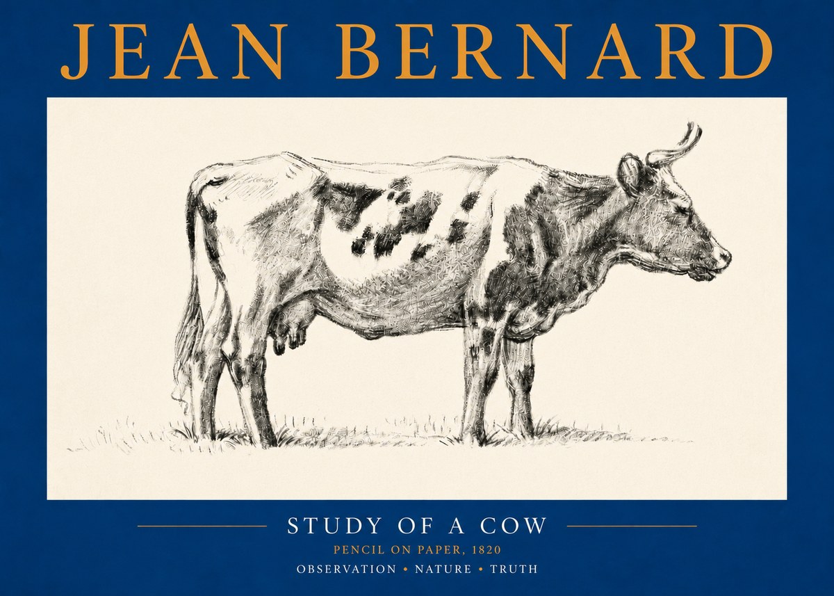 Jean Bernard Study of a Cow XX No5 - Juliste