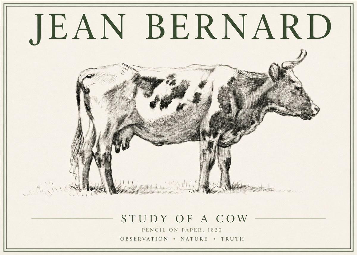 Jean Bernard Study of a Cow XX No6 - Juliste