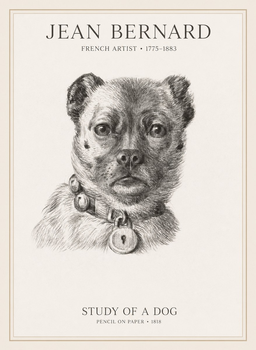 Jean Bernard Study of a Dog IV No1 - Juliste