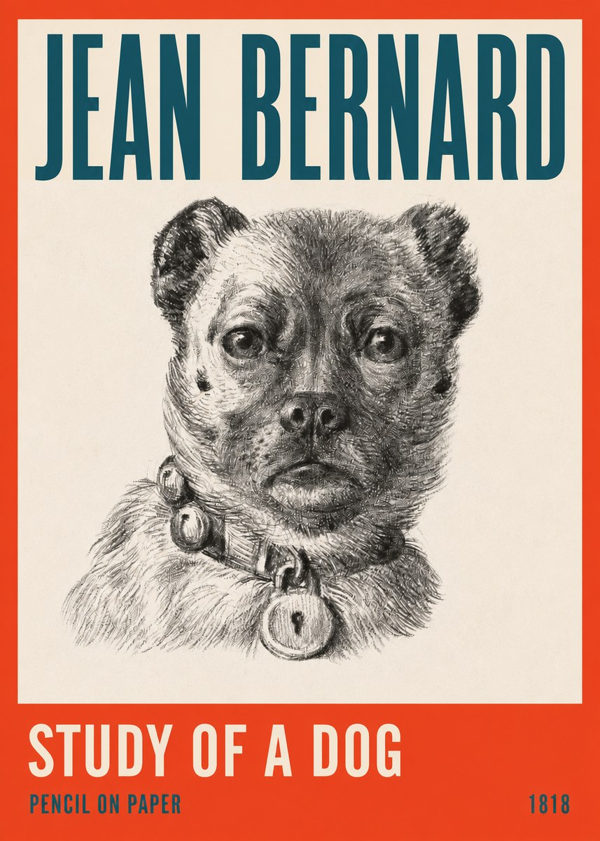 Jean Bernard Study of a Dog IV No2 - Juliste