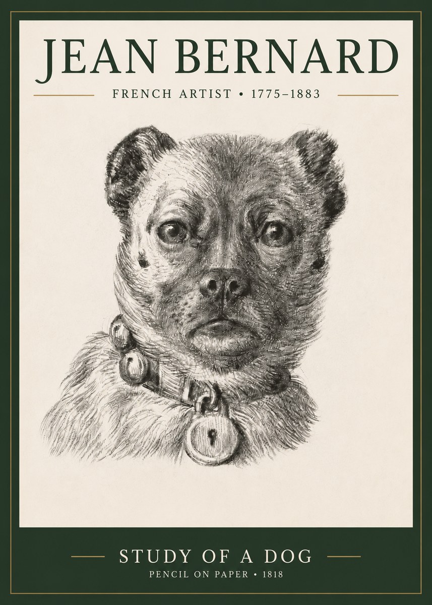 Jean Bernard Study of a Dog IV No3 - Juliste
