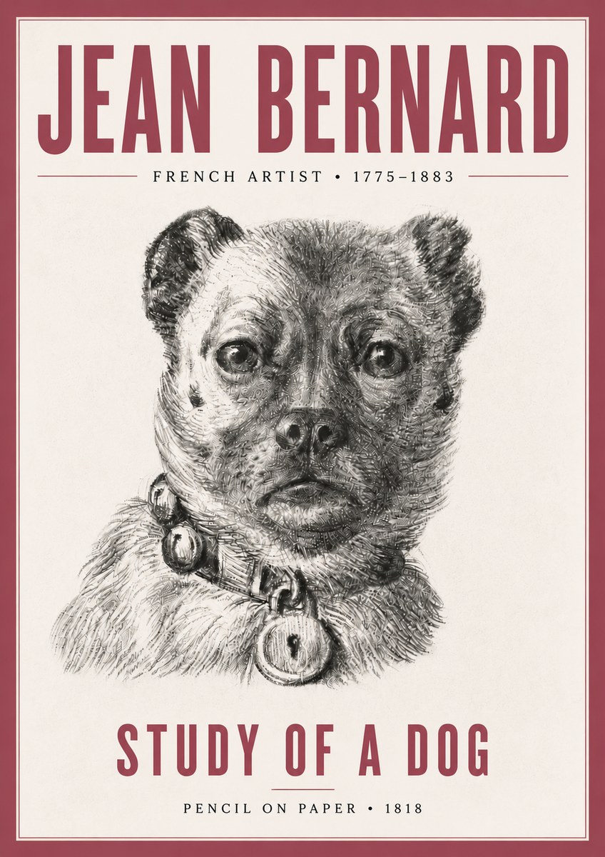 Jean Bernard Study of a Dog IV No5 - Juliste