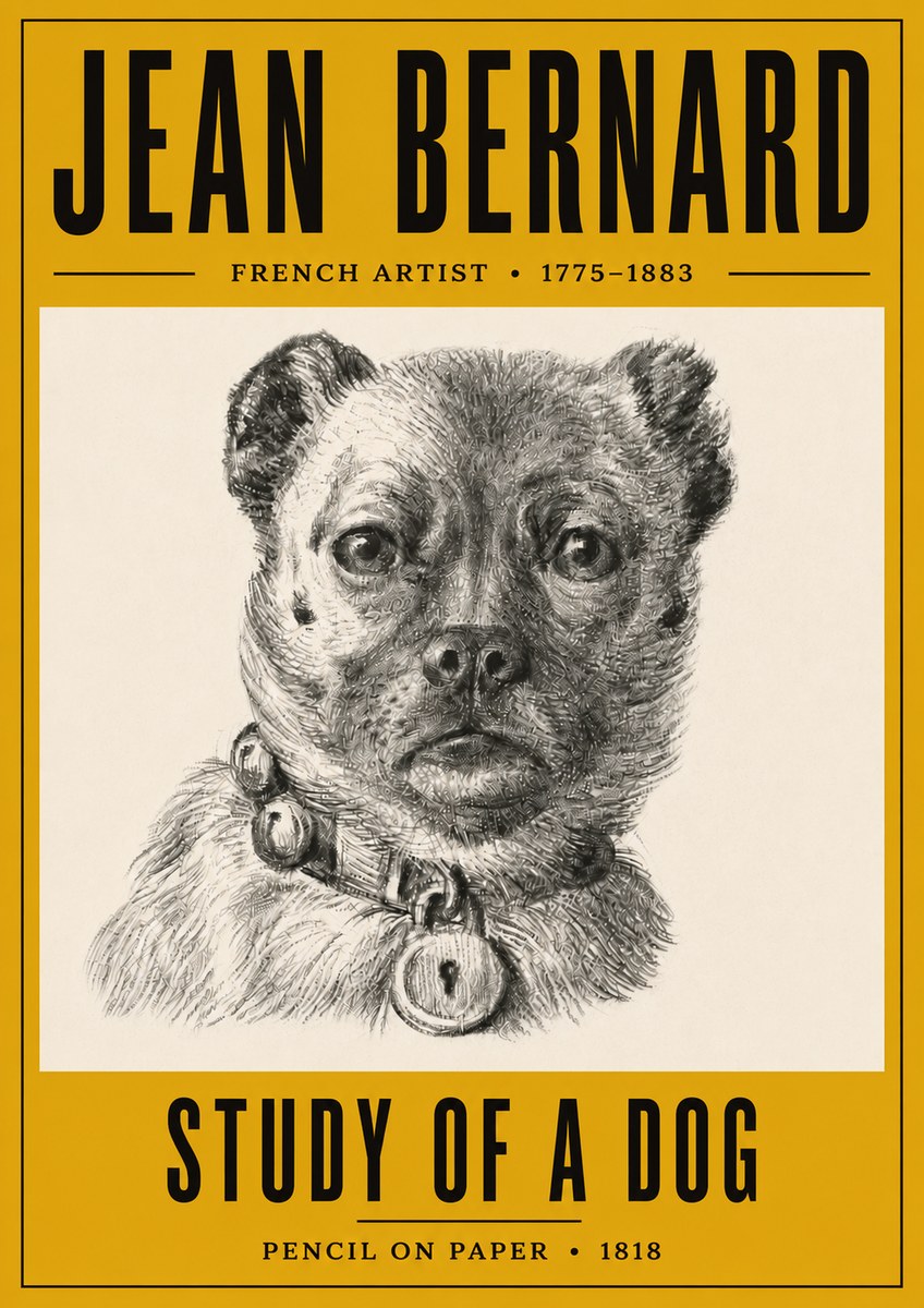 Jean Bernard Study of a Dog IV No6 - Juliste