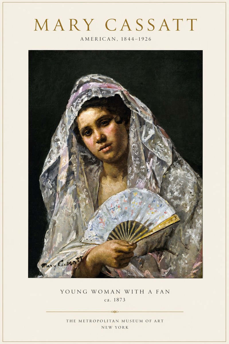 Mary Cassatt Young Woman with a Fan II No1 - Juliste