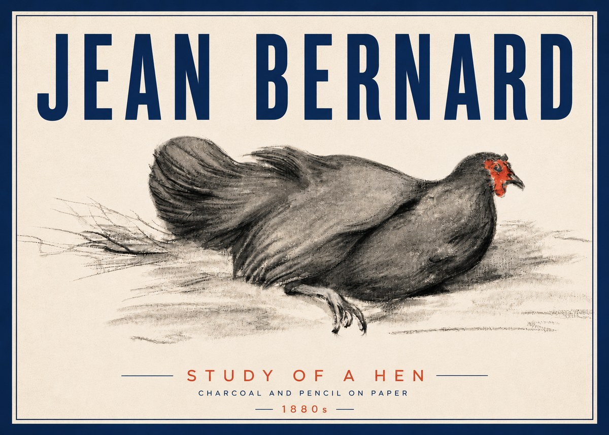 Jean Bernard Study of a Hen No5 - Juliste