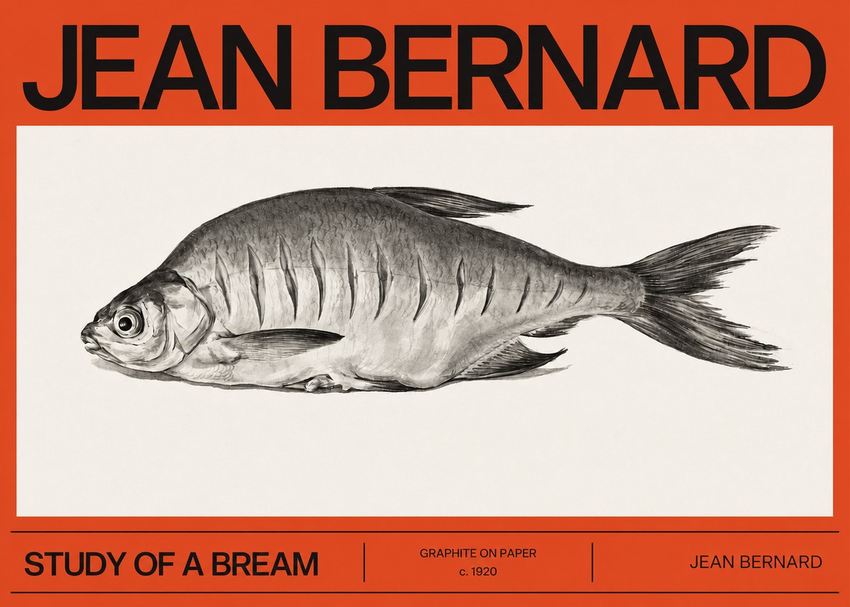 Jean Bernard Study of a Bream No2 - Juliste