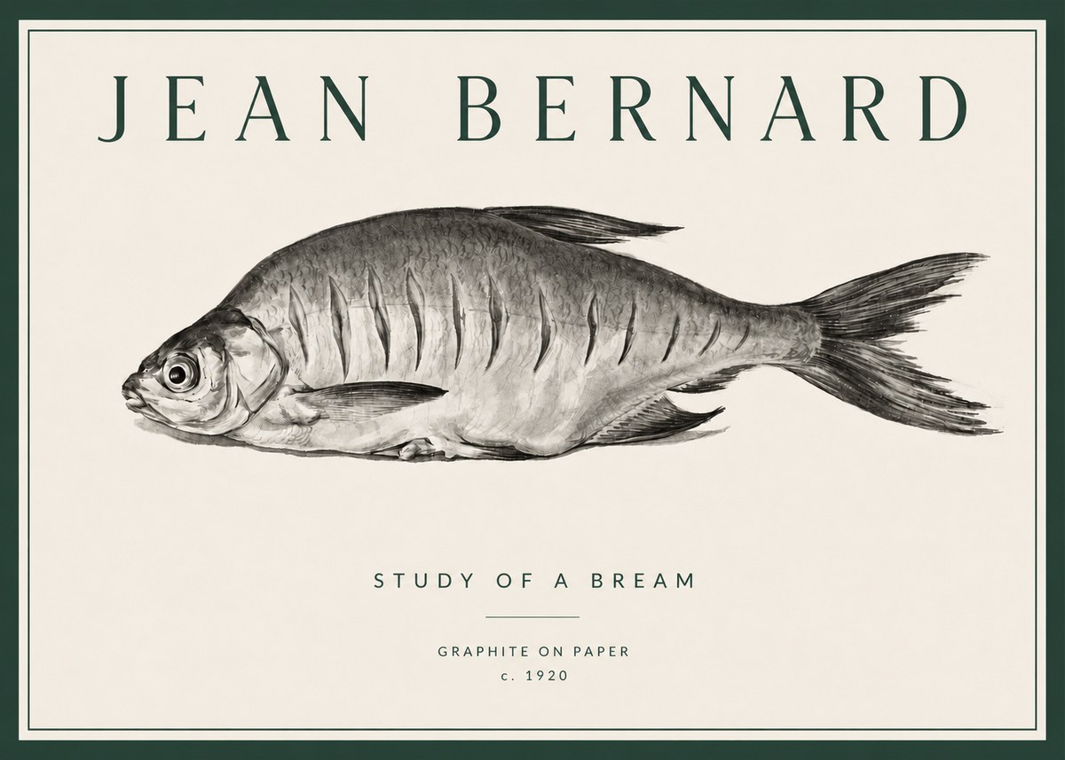 Jean Bernard Study of a Bream No3 - Juliste