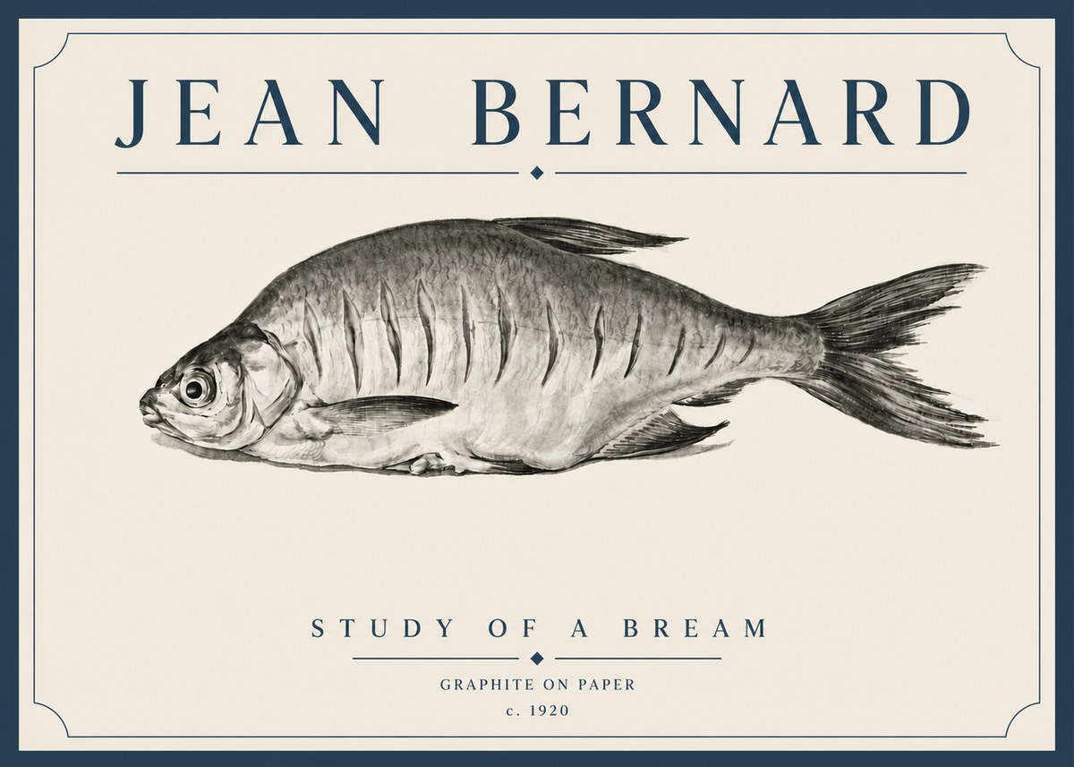 Jean Bernard Study of a Bream No5 - Juliste