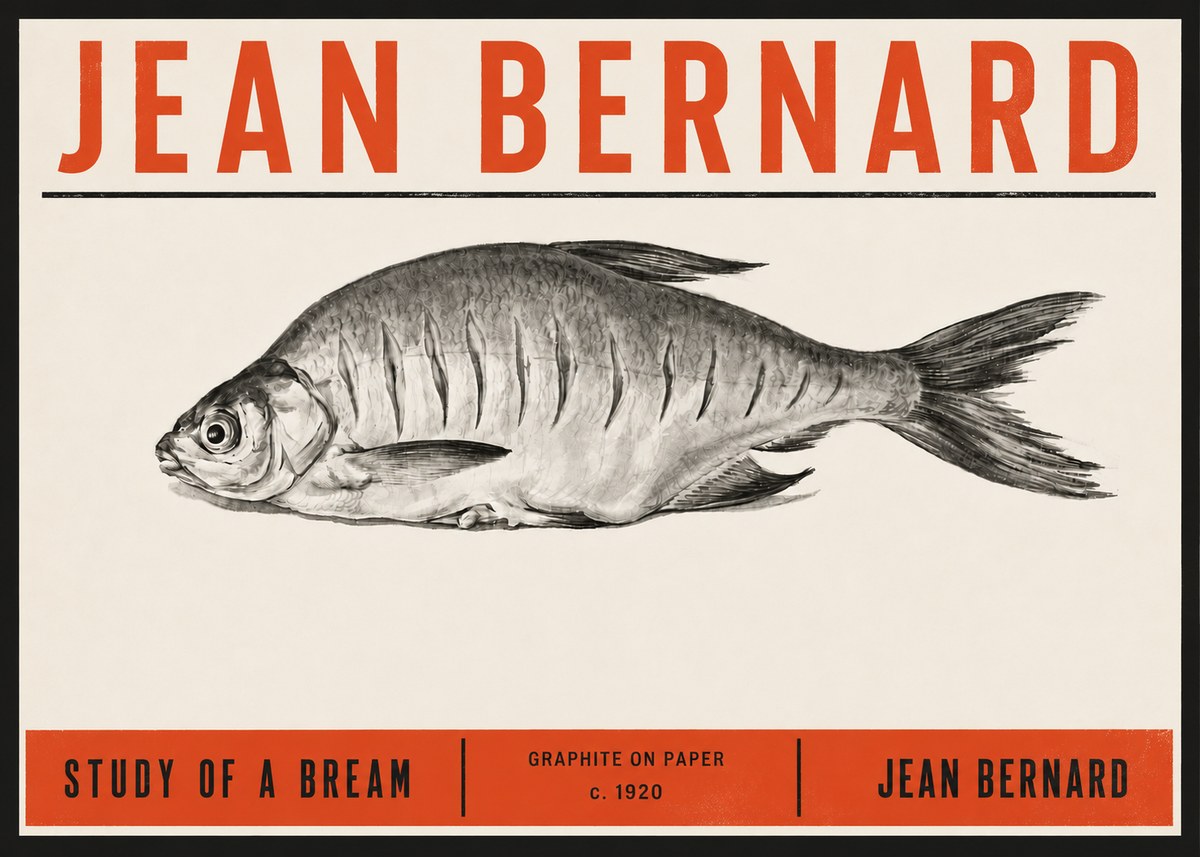 Jean Bernard Study of a Bream No6 - Juliste