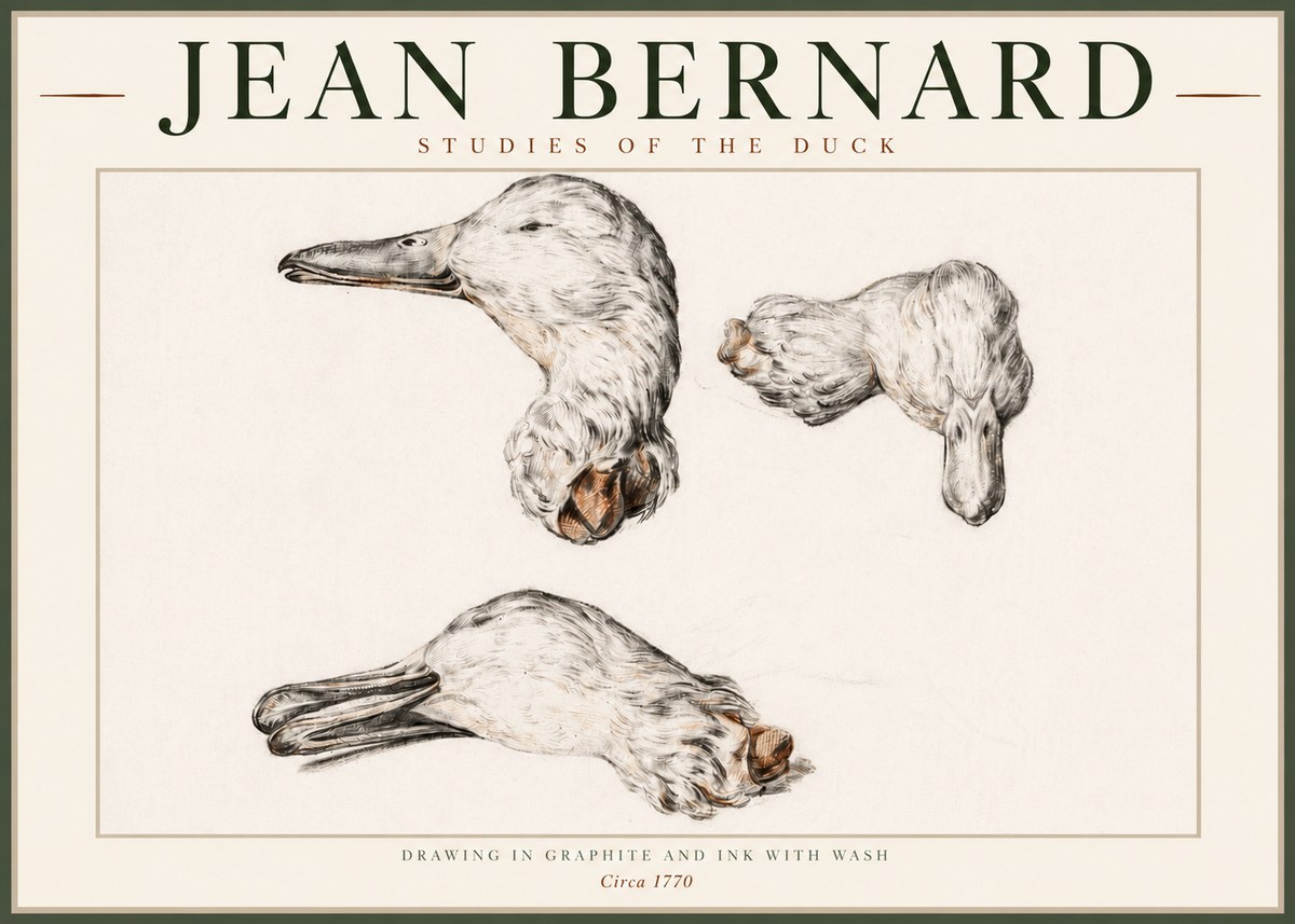 Jean Bernard Studies of the Duck No4 - Juliste